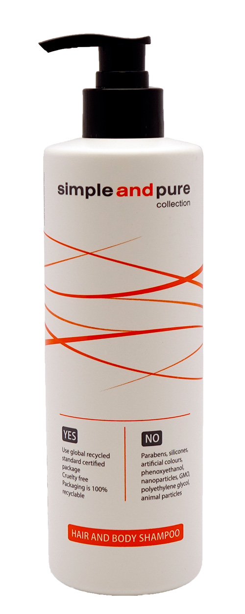 Pump-Spenderflaschen 450 ml Hair- & Bodyshampoo der Serie Simpleandpure